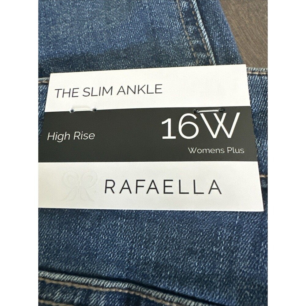 Rafaella Women's Plus Size Modern Fit Straight Leg Slim Ankle Jeans Blue 16W - Picture 8 of 9